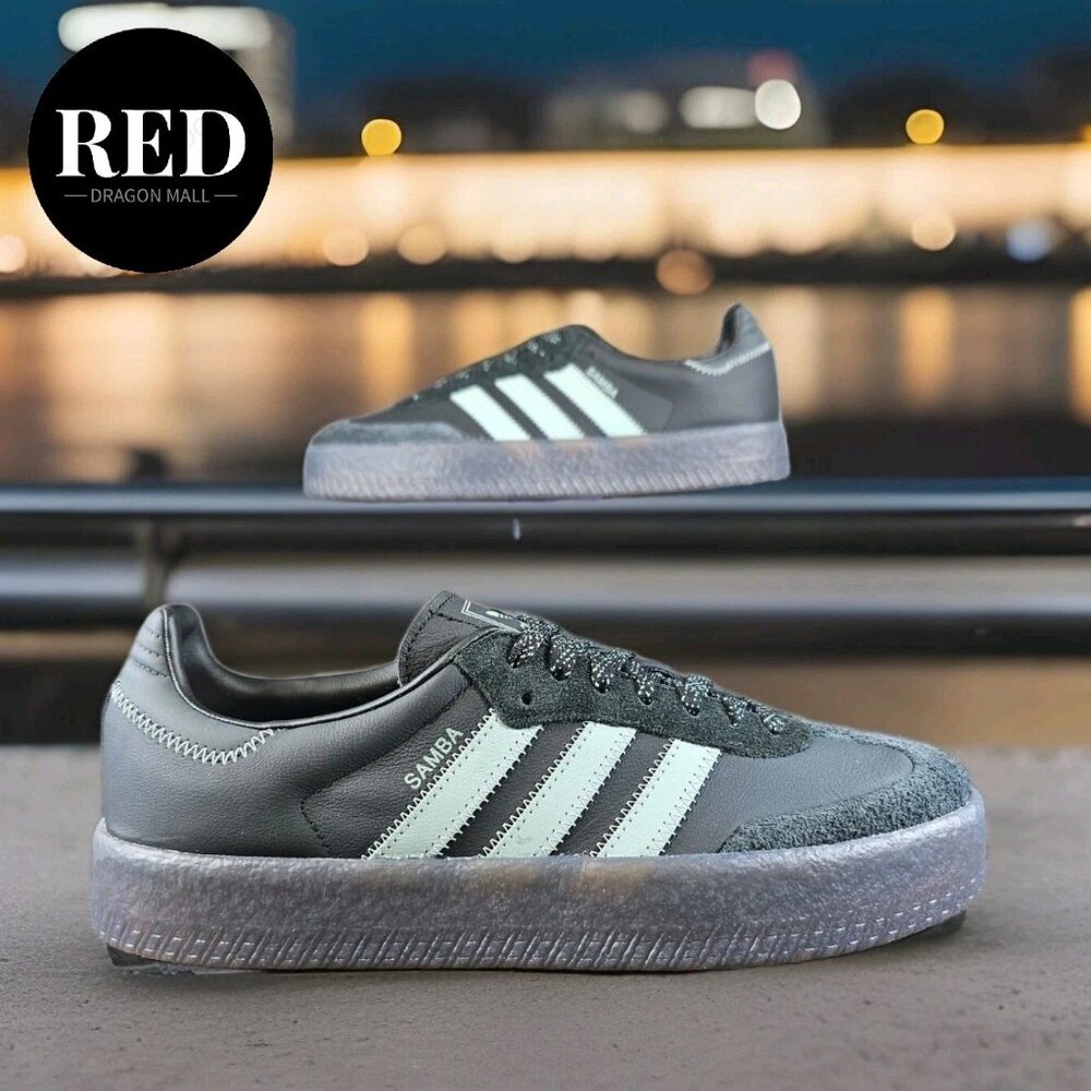 Adidas Originals Sambae Core Black Hazy Green Carbon Shoes IE9110 - Women's 10.5